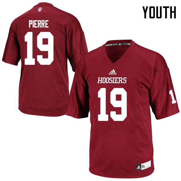 Youth #19 Noah Pierre Indiana Hoosiers College Football Jerseys Sale-Crimson